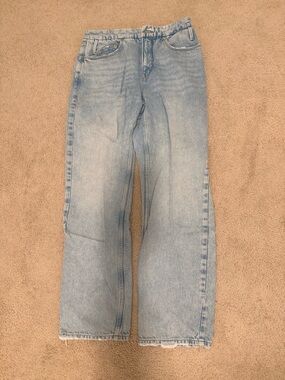 Good American x Zara Light Blue Straight Leg Jeans